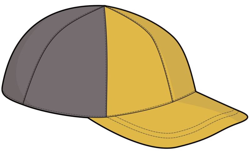 6-panel hat sketch